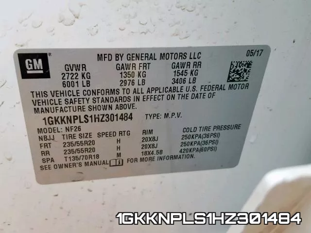 1GKKNPLS1HZ301484 фото 2