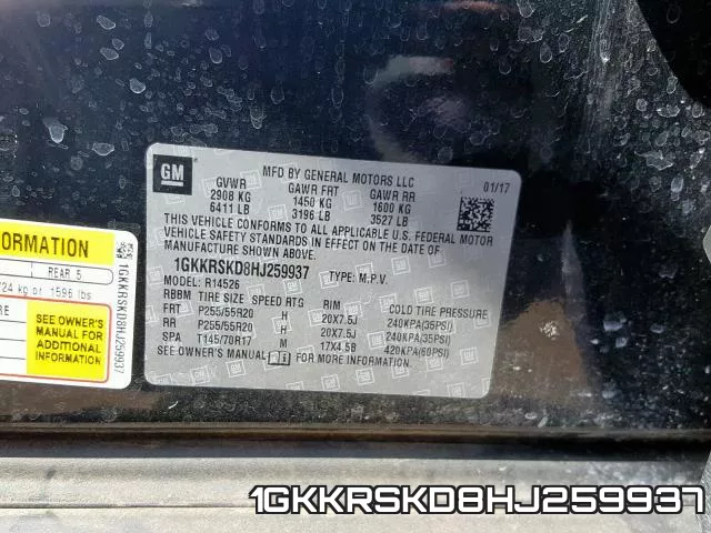 1GKKRSKD8HJ259937 фото 2