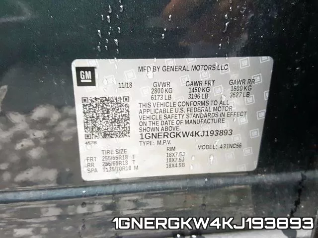 1GNERGKW4KJ193893 фото 2