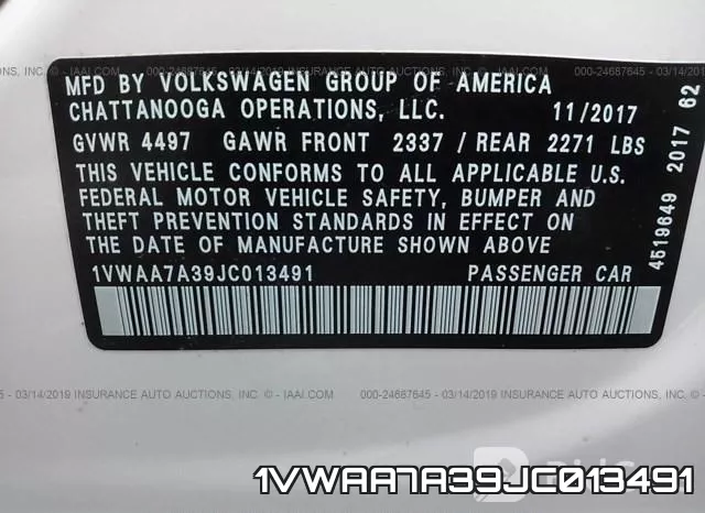1VWAA7A39JC013491 фото 10
