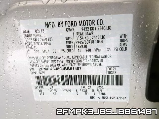 2FMPK3J89JBB61487 фото 2