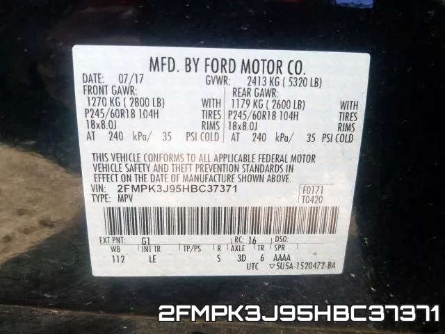 2FMPK3J95HBC37371 фото 2