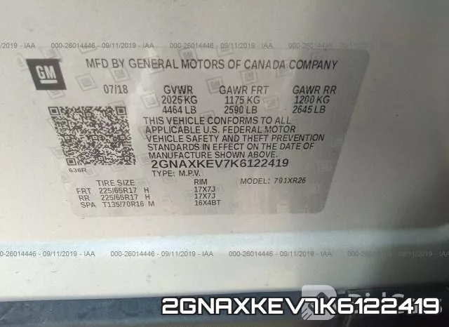 2GNAXKEV7K6122419 фото 10