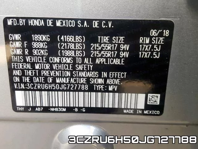 3CZRU6H50JG727788 фото 2