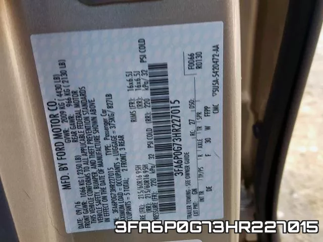 3FA6P0G73HR227015 фото 2