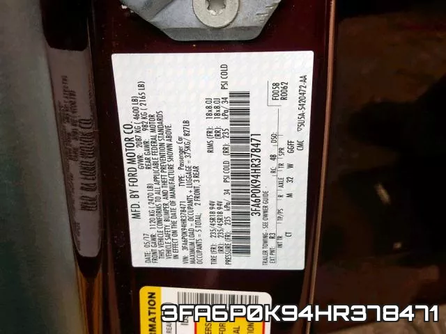 3FA6P0K94HR378471 фото 2