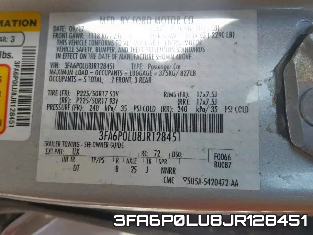 3FA6P0LU8JR128451 фото 2