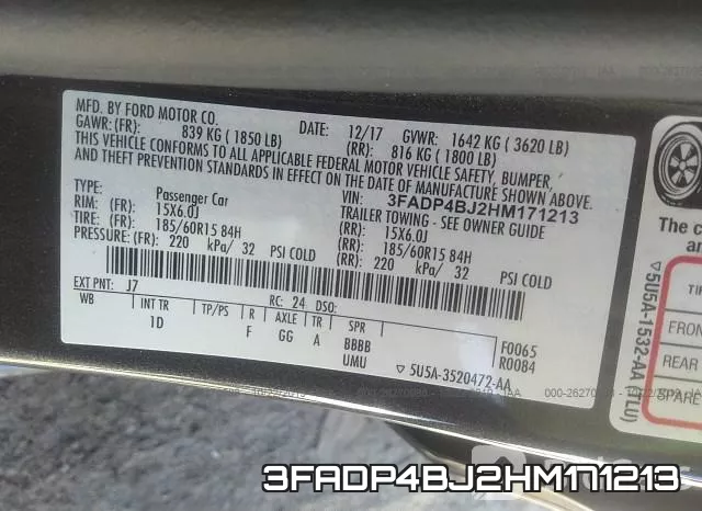 3FADP4BJ2HM171213 фото 10