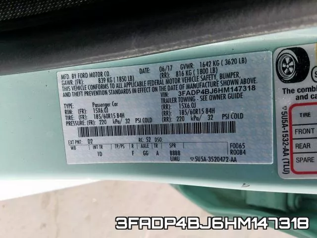 3FADP4BJ6HM147318 фото 2