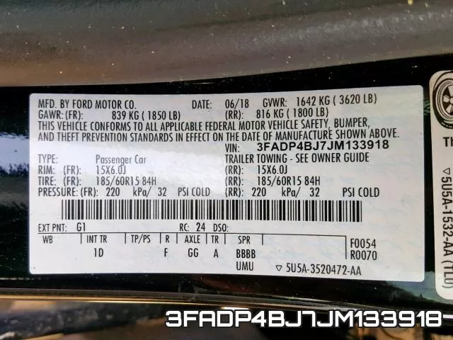 3FADP4BJ7JM133918 фото 2