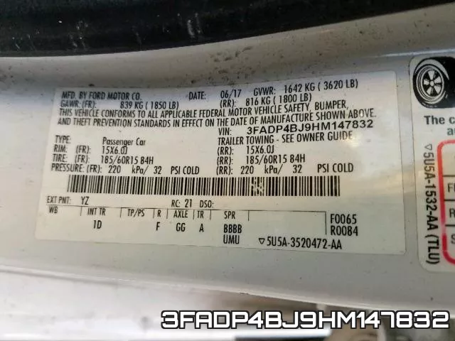 3FADP4BJ9HM147832 фото 2