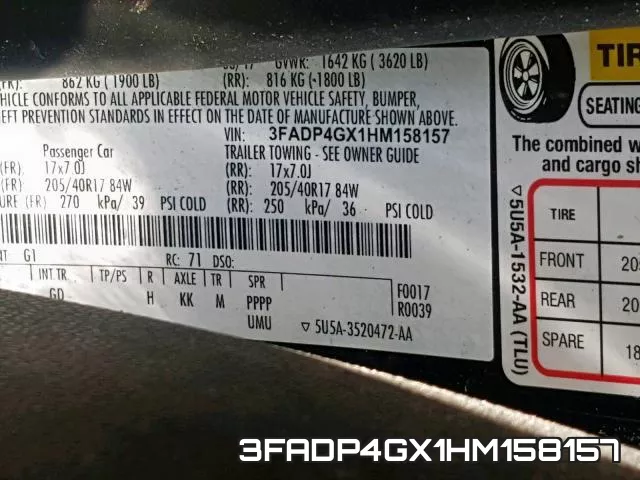 3FADP4GX1HM158157 фото 2