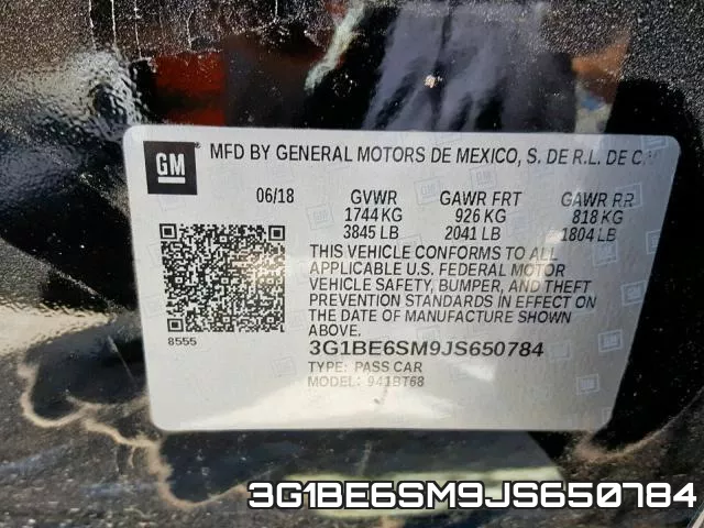 3G1BE6SM9JS650784 фото 2