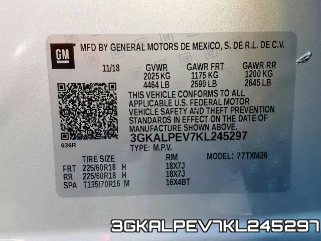3GKALPEV7KL245297 фото 2