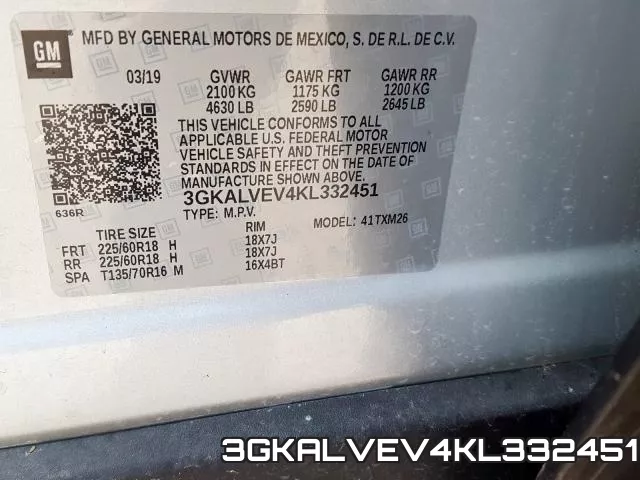 3GKALVEV4KL332451 фото 2