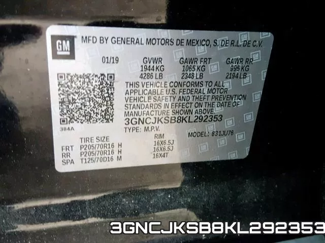 3GNCJKSB8KL292353 фото 2