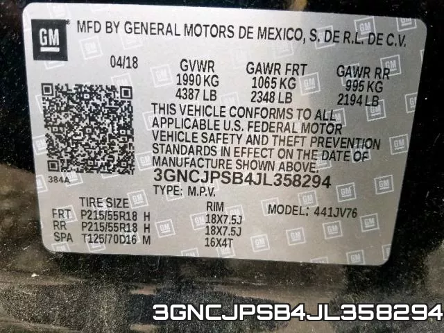 3GNCJPSB4JL358294 фото 2