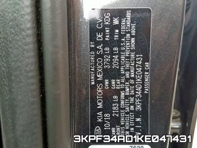 3KPF34AD1KE047431 фото 2