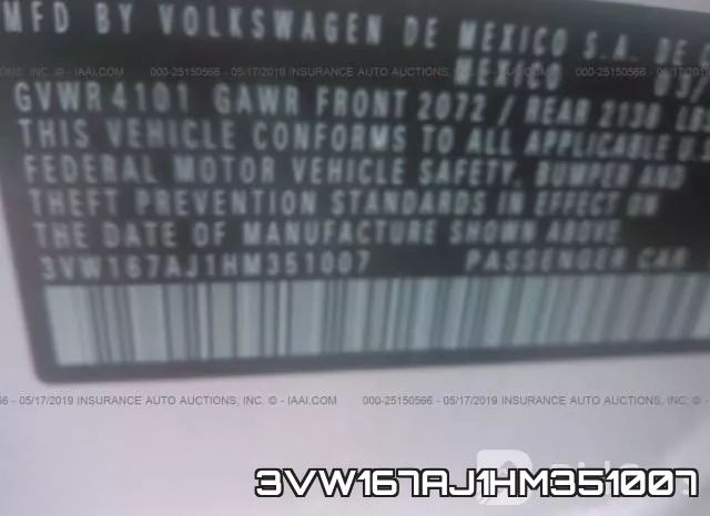 3VW167AJ1HM351007 фото 10