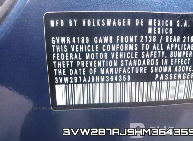 3VW2B7AJ9HM364359 фото 10