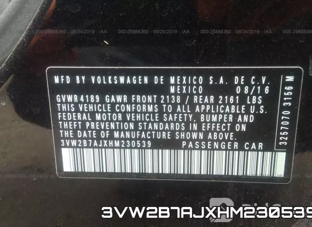 3VW2B7AJXHM230539 фото 9