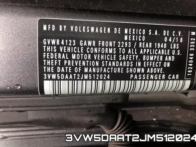 3VW5DAAT2JM512024 фото 2
