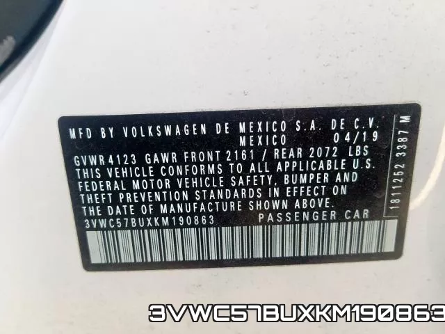 3VWC57BUXKM190863 фото 2