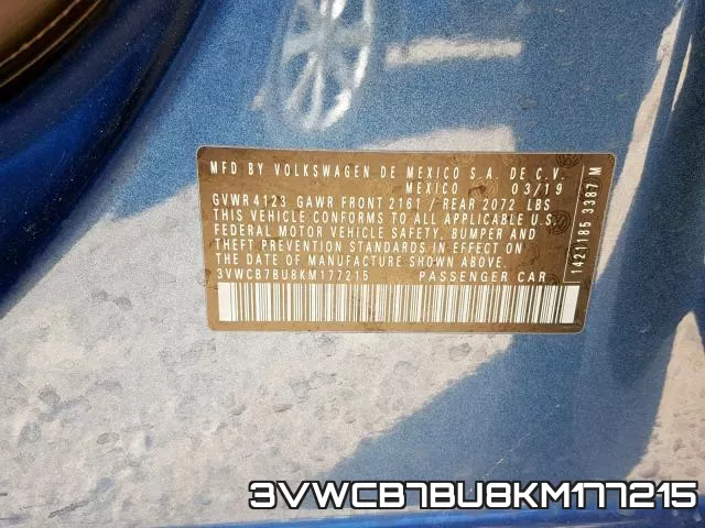3VWCB7BU8KM177215 фото 2
