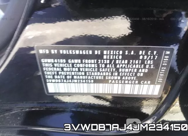 3VWDB7AJ4JM234150 фото 9