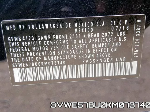 3VWE57BU0KM073740 фото 2