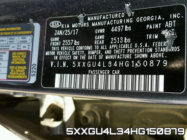 5XXGU4L34HG150879 фото 2