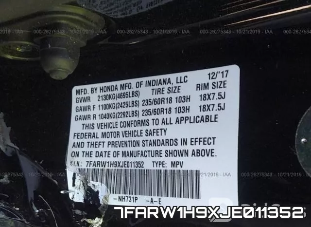 7FARW1H9XJE011352 фото 10