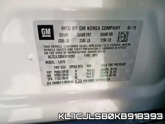 KL7CJLSB0KB918393 фото 2