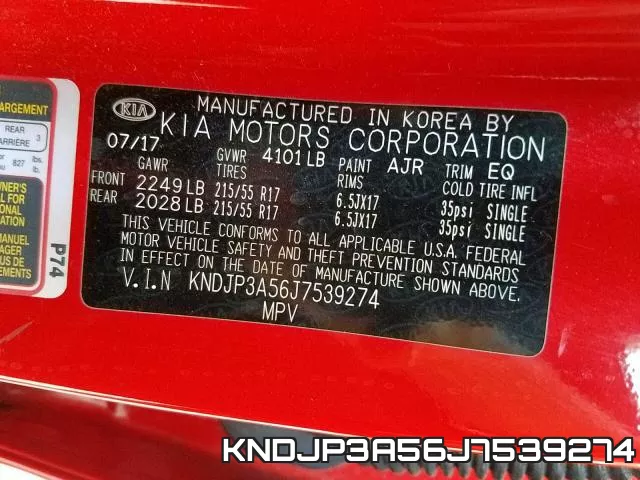 KNDJP3A56J7539274 фото 2