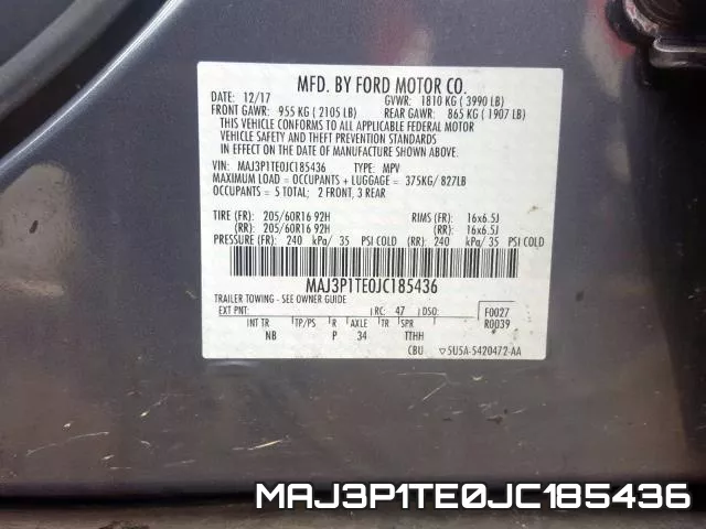 MAJ3P1TE0JC185436 фото 2