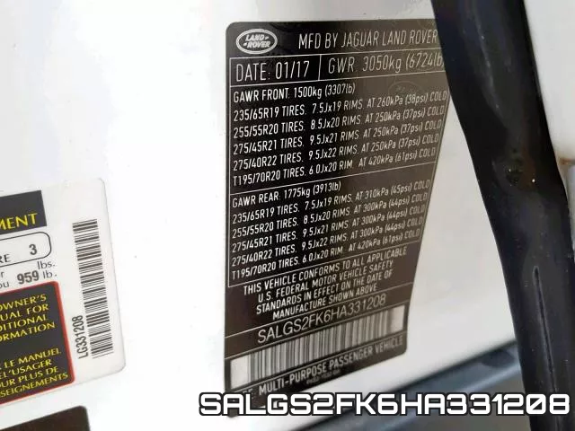 SALGS2FK6HA331208 фото 2