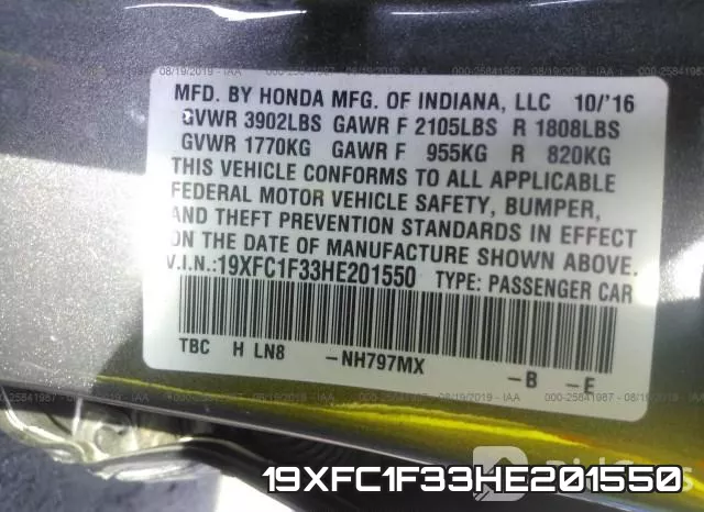 19XFC1F33HE201550 фото 10