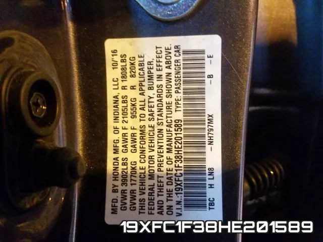 19XFC1F38HE201589 фото 2