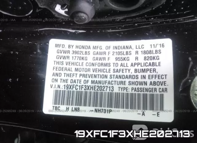 19XFC1F3XHE202713 фото 10