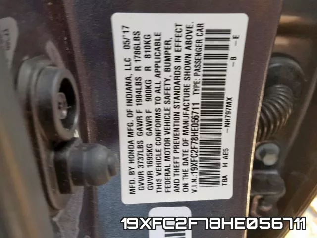 19XFC2F78HE056711 фото 2