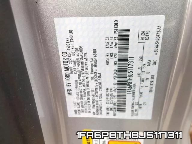 1FA6P8TH8J5117311 фото 2