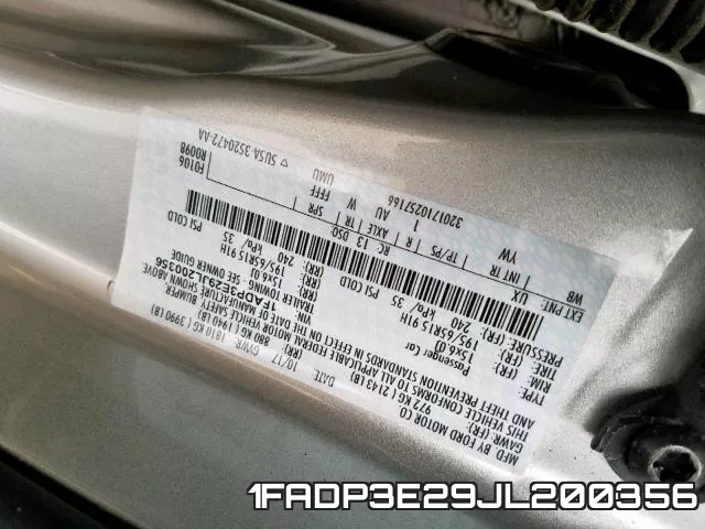 1FADP3E29JL200356 фото 2