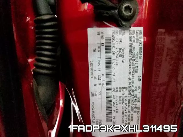 1FADP3K2XHL311495 фото 2
