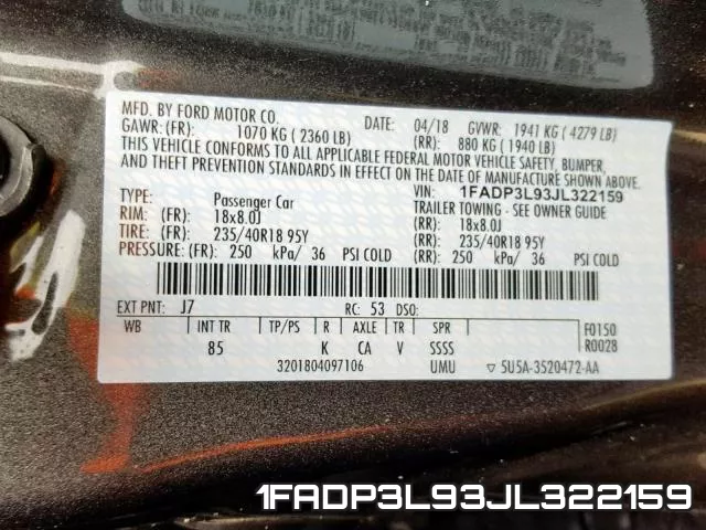 1FADP3L93JL322159 фото 2