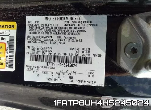 1FATP8UH4H5245024 фото 10