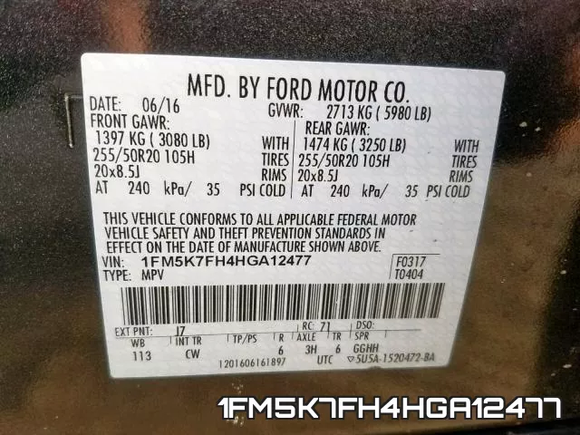 1FM5K7FH4HGA12477 фото 2