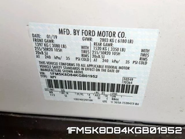 1FM5K8D84KGB01952 фото 2
