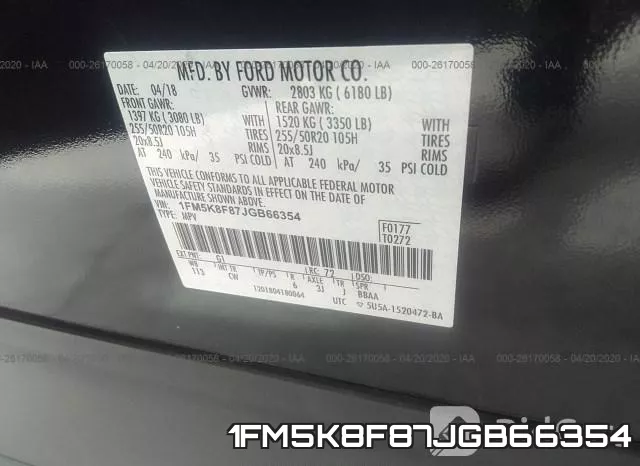 1FM5K8F87JGB66354 фото 10