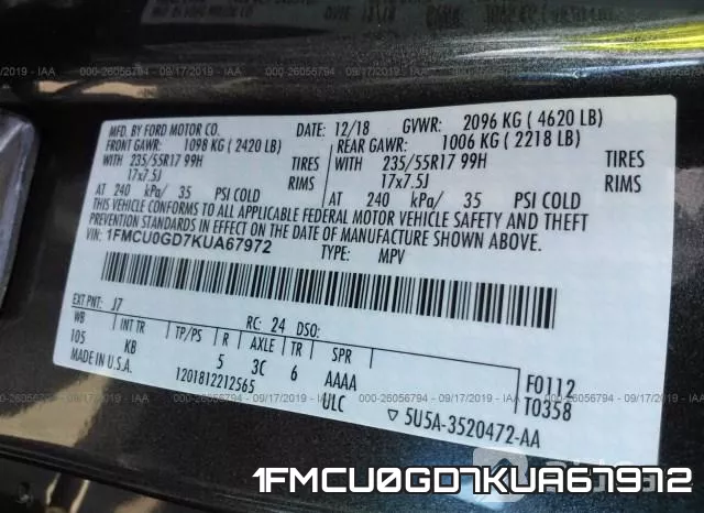 1FMCU0GD7KUA67972 фото 10