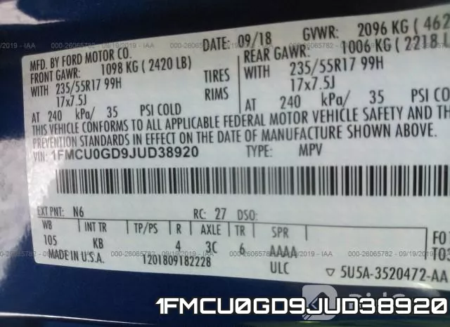 1FMCU0GD9JUD38920 фото 10